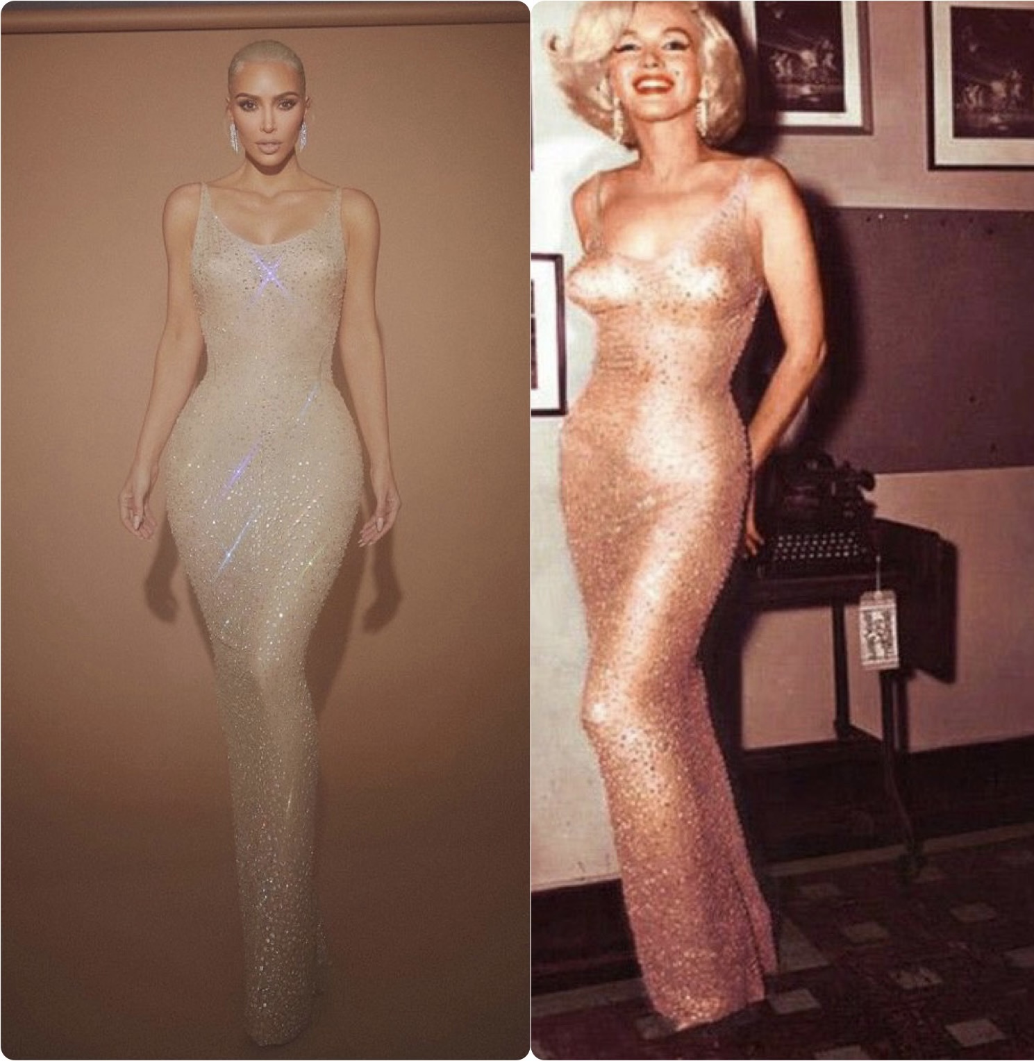 Kim Kardashian adelgazó 7 kilos para meterse en el vestido de Marilyn Monroe  via @laviejaguardiaa